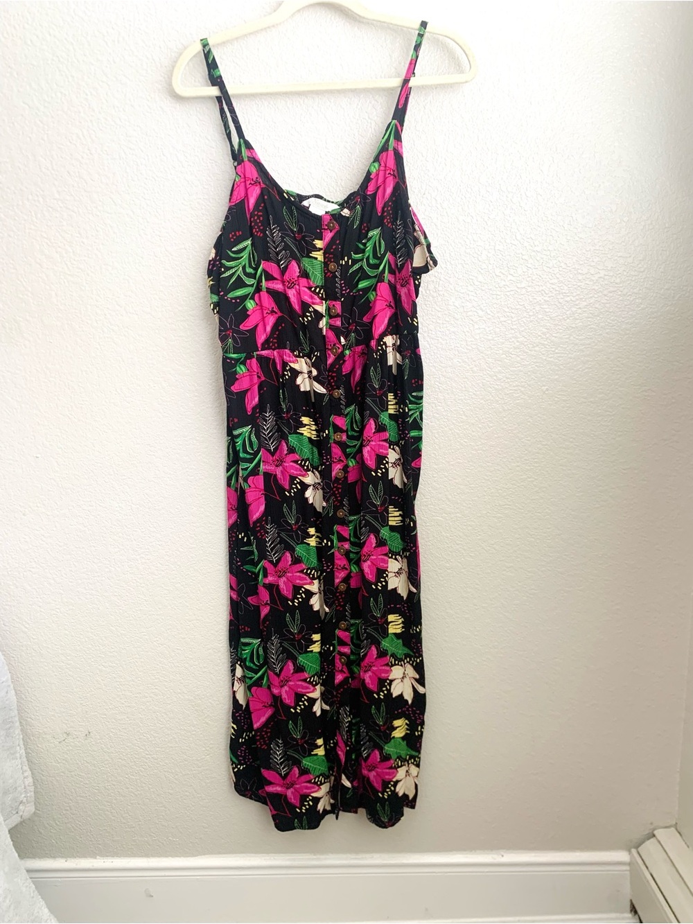 Tropical MIDI Dress Summer Sz. XL